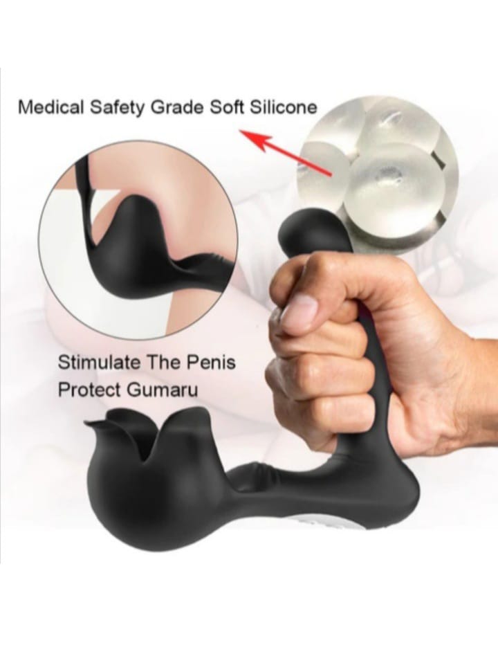 Rechargeable Remote Control Anal Vibrator with Cock Ring Japanese Sex Toy